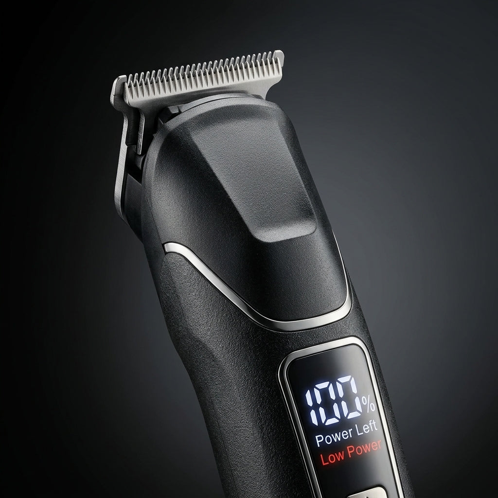 Close-up of Trimmer Blade and Digital LED Display