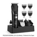 6-in-1 Rechargeable Grooming Kit with LED Display and Attachments