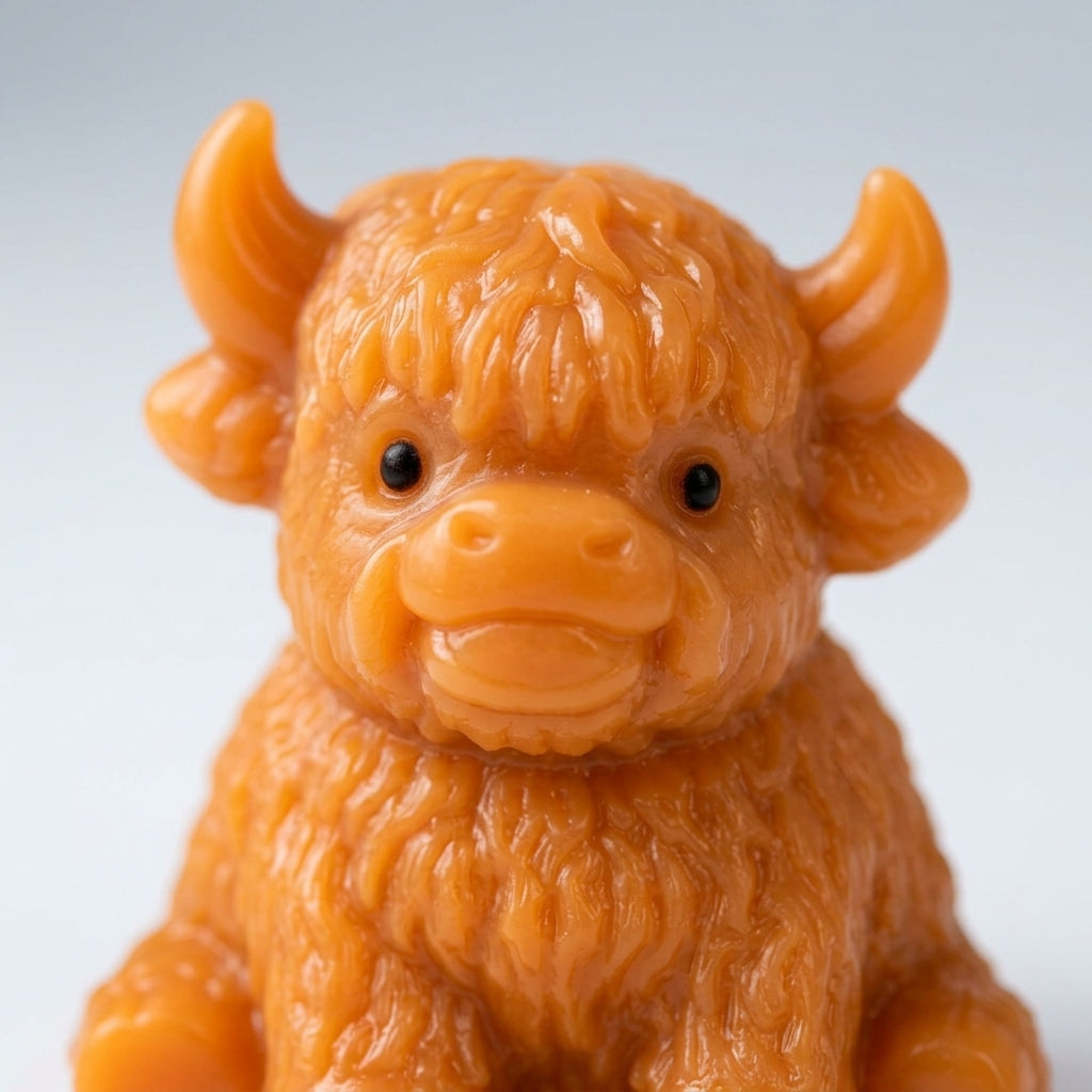 Highland Cow Squishy texture and detail close-up