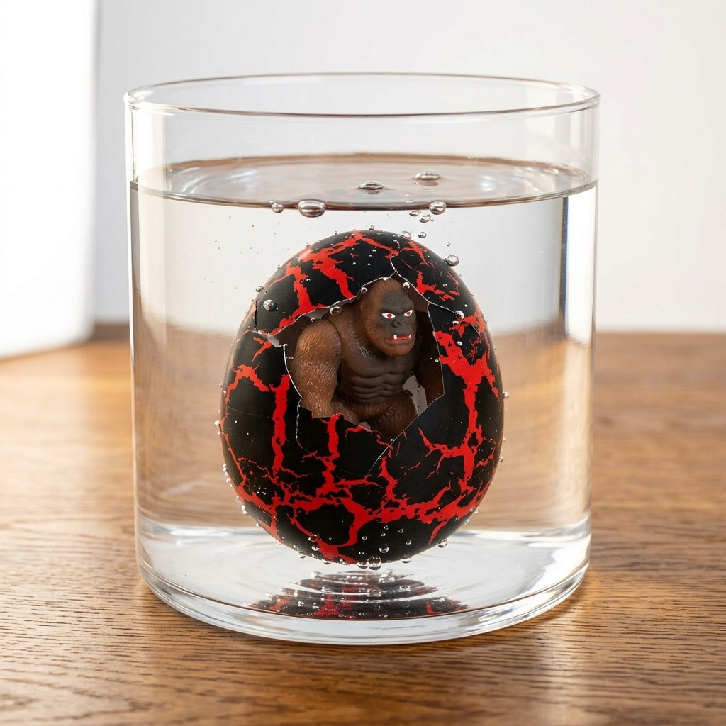 Gorilla Hatching Egg submerged in water container growing