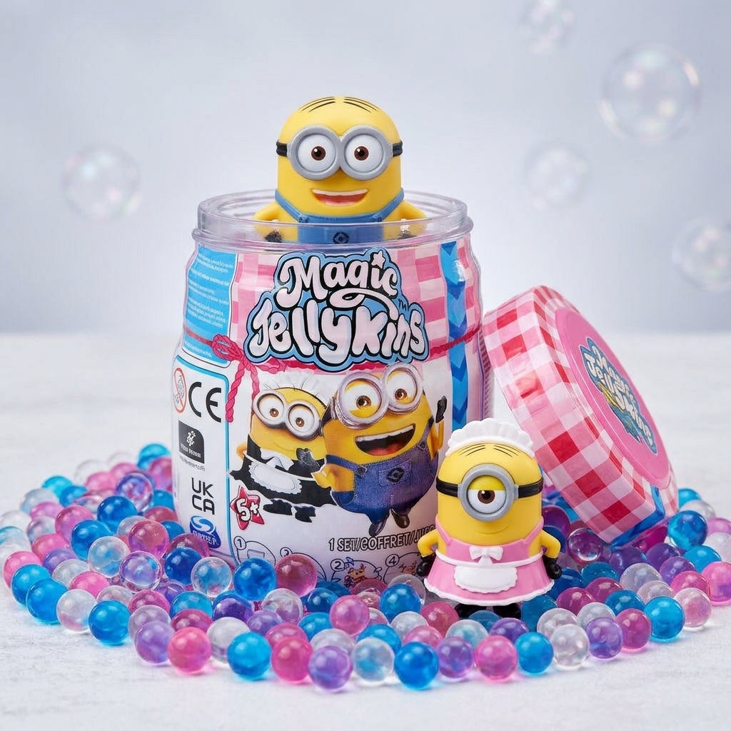 Magic Jellykins Minions toy figure and expanding jelly jar