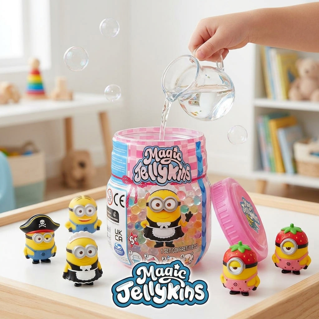 Magic Jellykins Minions water reveal sensory play scene