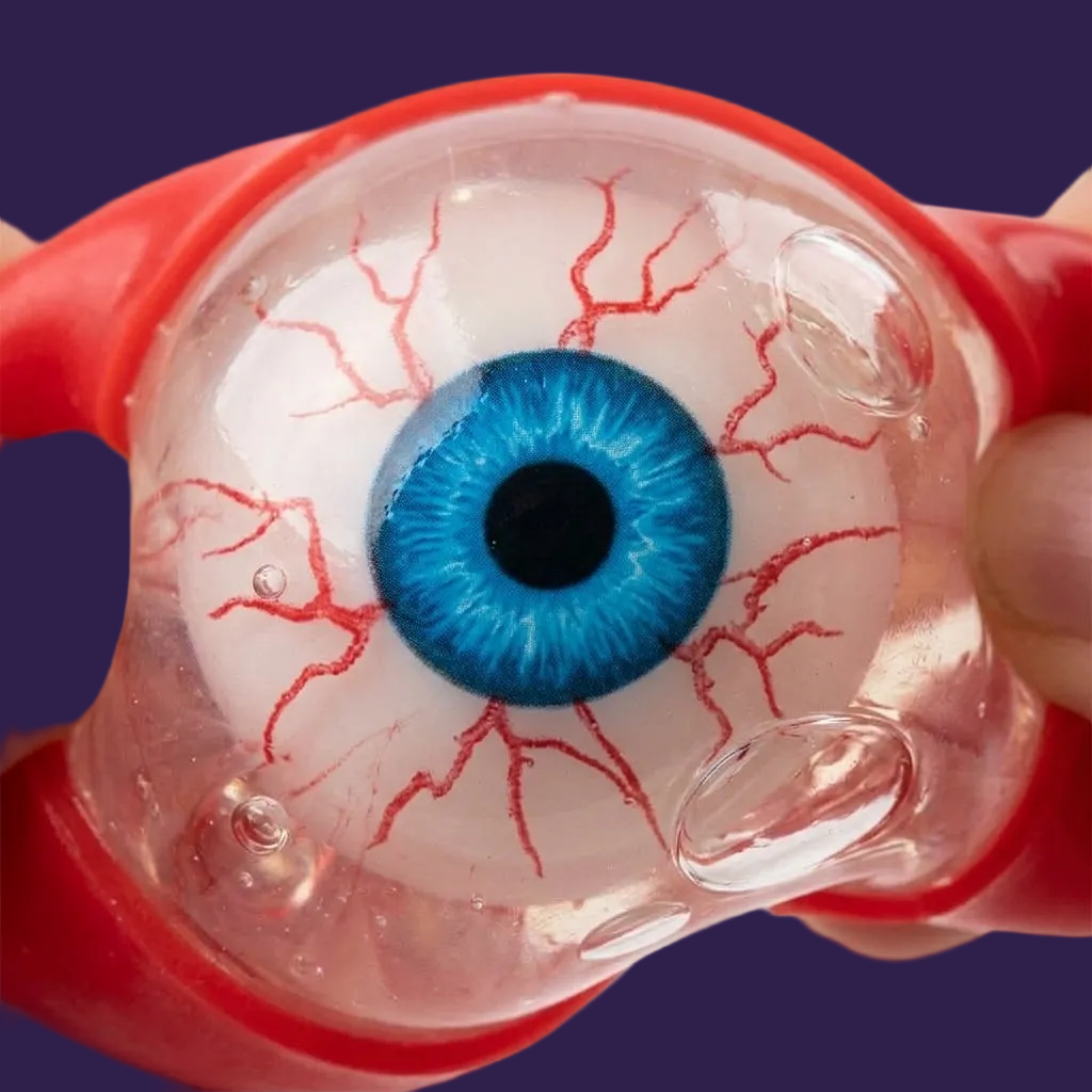 Scrunchems squishy eyeball toy iris and vein detail