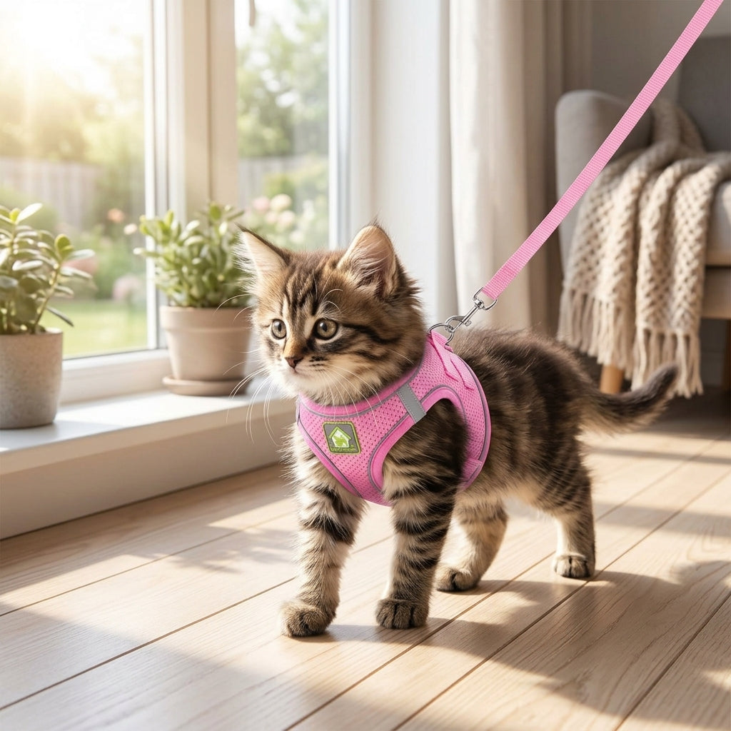 Pet Harness and Lead Set - Indoor Cat Lifestyle View
