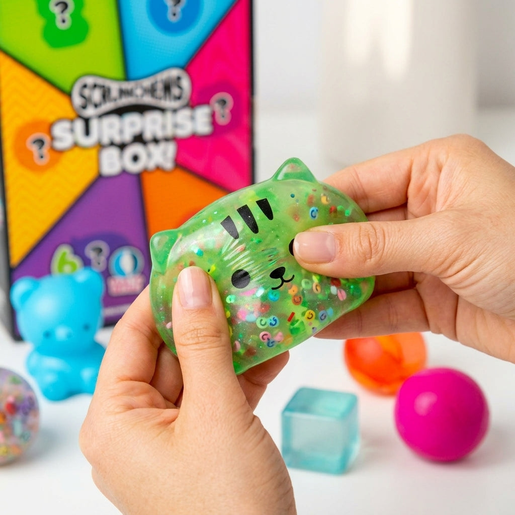 Scrunchems Surprise Box sensory squishy toy in hand