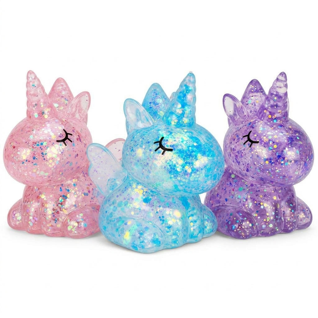 Scrunchems Sugar Unicorns pastel glitter sensory toy collection