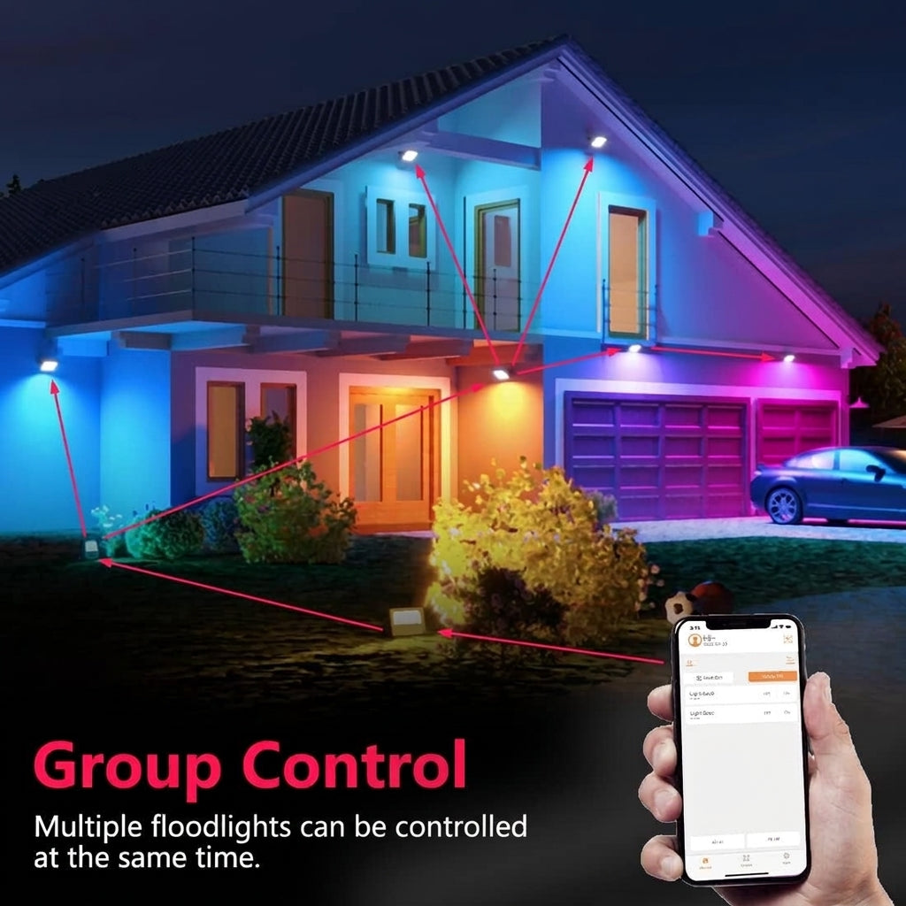 30W RGB outdoor floodlight group control app interface diagram