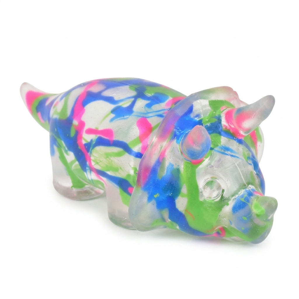 KTL Graffiti Triceratops squishy sensory toy on seamless white background