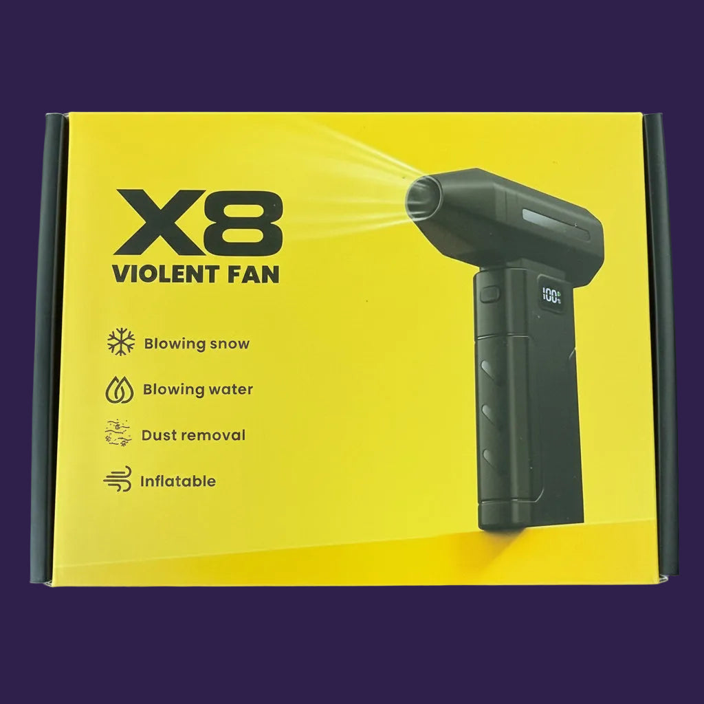 X8 Violent Fan Blower retail packaging box